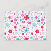 Blume Wasserfarbe Aquamarine Hochzeitdetails Begleitkarte (Rückseite)