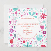 Blume Wasserfarbe Aquamarines Brautparty Einladung (Rückseite)