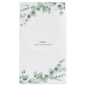 Blume Wasserfarbe Braut & Name Hochzeit Kleine Geschenktüte (Rückseite)