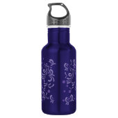 Blume Wasserfarbe Edelstahlflasche (Rückseite)