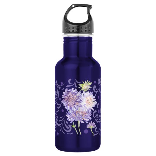 Blume Wasserfarbe Edelstahlflasche (Vorderseite)