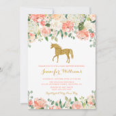 Blume Wasserfarbe Einhorn Kinderdusche Einladungen (Vorderseite)