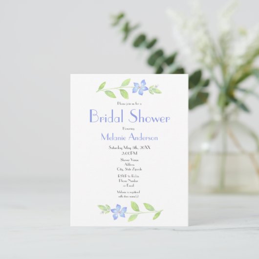 Blume Wasserfarbe Einladung (Stehend Vorderseite)