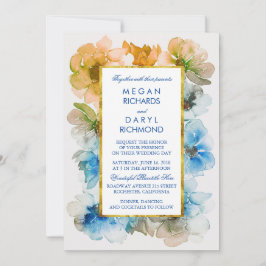 Blume Wasserfarbe Elegante Hochzeit im Herbst Einladung