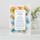 Blume Wasserfarbe Elegante Hochzeit im Herbst Einladung (Stehend Vorderseite)