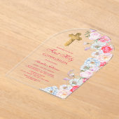 Blume Wasserfarbe Erste Kommune Acryleinladungen (Ablage )