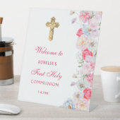 Blume Wasserfarbe erste Kommune Willkommen Sockelschild (In Situ)