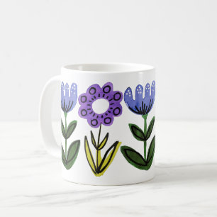 Blume Wasserfarbe Folk Tasse drucken