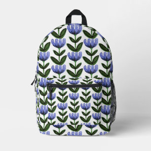 Blume Wasserfarbe Folklorekunst Drucktasche Bedruckter Rucksack