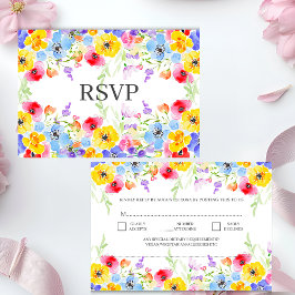Blume Wasserfarbe Frühling Hochzeit RSVP Karte