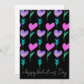 Blume Wasserfarbe Gemustert Valentine Einladung (Vorne/Hinten)