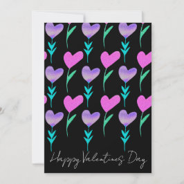 Blume Wasserfarbe Gemustert Valentine Einladung