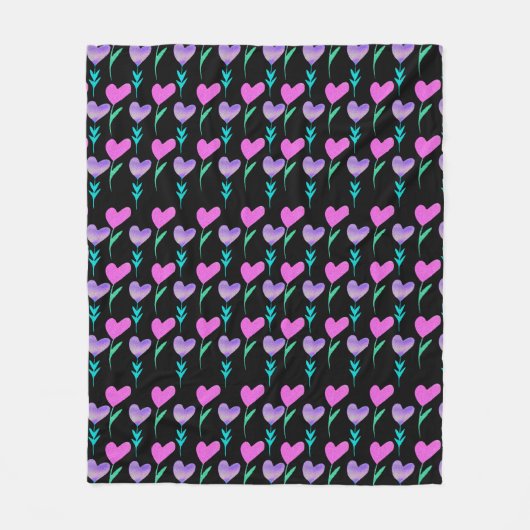 Blume Wasserfarbe Gemustert Valentine Fleecedecke (Vorderseite)