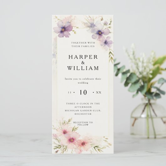 Blume Wasserfarbe Hochzeit (Stehend Vorderseite)