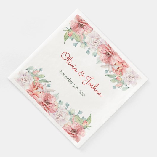 Blume Wasserfarbe Hochzeit Napkins Serviette (Ecke)
