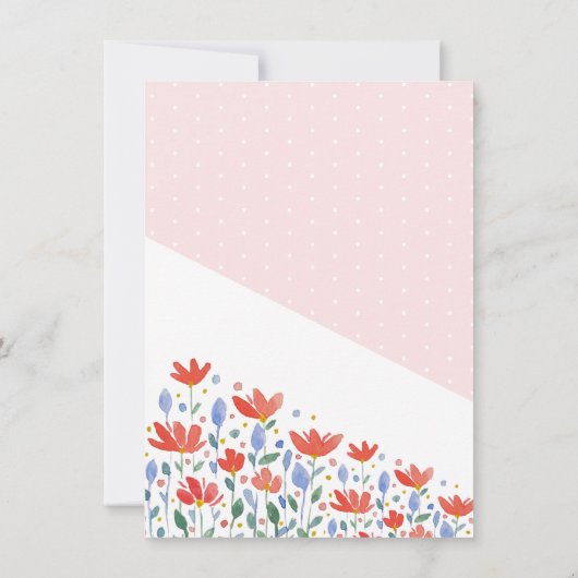 Blume Wasserfarbe in süß-rot und blau Ankündigung (Rückseite)