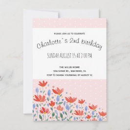 Blume Wasserfarbe in süß-rot und blau Ankündigung