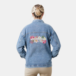 Blume Wasserfarbe Jeansjacke