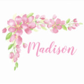 Blume Wasserfarbe Kirsche Blossom Individuelle Nam Aufkleber (Vorderseite)