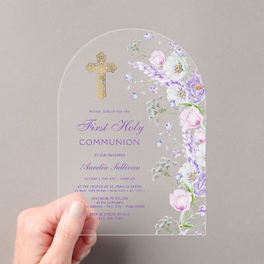 Blume Wasserfarbe Lilac Arch Erste Kommune Acryleinladungen (Insitu (Handheld))