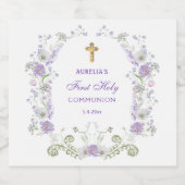 Blume Wasserfarbe Lilac Arch Erste Kommune Alkoholflaschenetikett (Einzelnes Label)