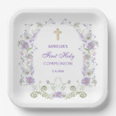 Blume Wasserfarbe Lilac Arch Erste Kommune Pappteller (Vorderseite)