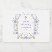 Blume Wasserfarbe Lilac Arch Erste Kommune Schaumweinetikett (Einzelnes Label)