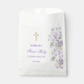 Blume Wasserfarbe Lilac Erste Kommune Geschenktütchen (Vorderseite)