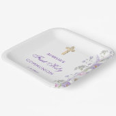 Blume Wasserfarbe Lilac Erste Kommune Pappteller (Gewinkelt)