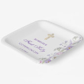 Blume Wasserfarbe Lilac Erste Kommune Pappteller (Gewinkelt)