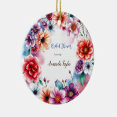 Blume Wasserfarbe Minimales Brautparty Keramik Ornament (Rechts)