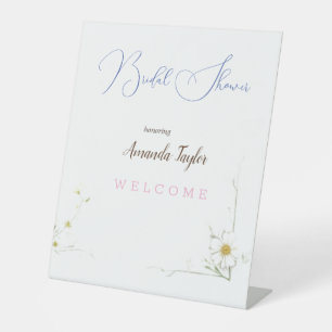 Blume Wasserfarbe Minimales Brautparty Sockelschild