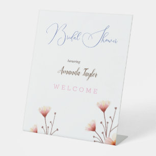 Blume Wasserfarbe Minimales Brautparty Sockelschild
