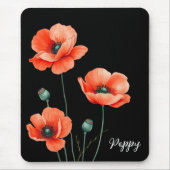 Blume Wasserfarbe Mohnart Name Blumenmousepad Mousepad (Vorne)