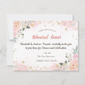 Blume Wasserfarbe Probe Abendessen Einladung (Vorderseite)