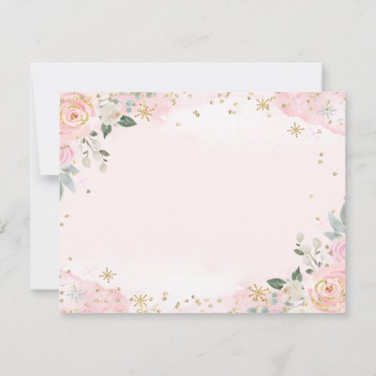 Blume Wasserfarbe Probe Abendessen Einladung (Rückseite)