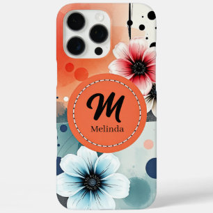 Blume Wasserfarbe Rosa Blau gestörte Giro Art iPhone 16 Pro Max Hülle