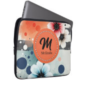 Blume Wasserfarbe Rosa Blau gestörte Giro Art Laptopschutzhülle (Vorne Rechts)