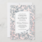 Blume Wasserfarbe Rosa Hochzeit Einladung (Vorderseite)