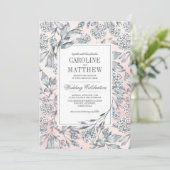 Blume Wasserfarbe Rosa Hochzeit Einladung (Stehend Vorderseite)