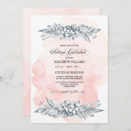 Blume Wasserfarbe Rosa Hochzeit Einladung