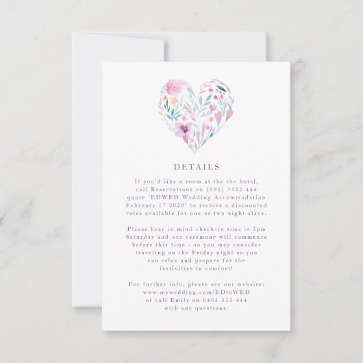 Blume Wasserfarbe RSVP Karte (Vorderseite)