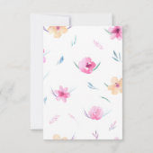 Blume Wasserfarbe RSVP Karte (Rückseite)