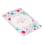 Blume Wasserfarbe Save the Date Aquamarin Magnet (Rechte Seite)