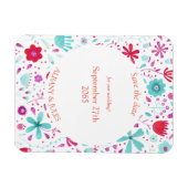 Blume Wasserfarbe Save the Date Aquamarin Magnet (Horizontal)