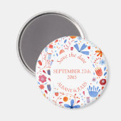 Blume Wasserfarbe Save the Date Magnet (Vorderseite/Rückseite)