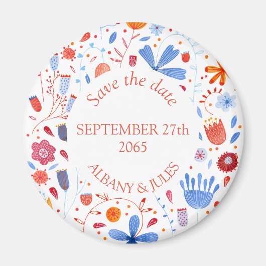 Blume Wasserfarbe Save the Date Magnet (Vorne)