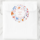 Blume Wasserfarbe Save the Date Runder Aufkleber (Tasche)