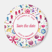 Blume Wasserfarbe speichern Zeitschrift Magnet (Vorne)