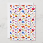 Blume Wasserfarbe Taufe Einladung (Rückseite)